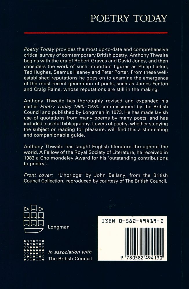 『Poetry today : a critical guide to British poetry, 1960 - 1984』 4