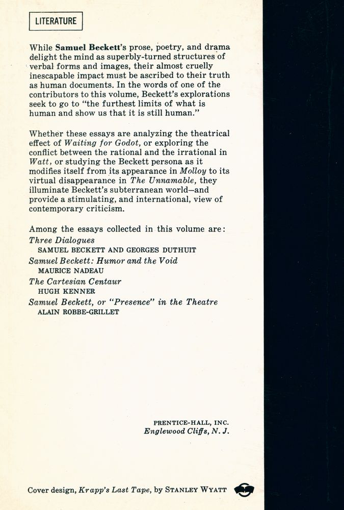 『SAMUEL BECKETT : A COLLECTION OF CRITICAL ESSAYS』 4
