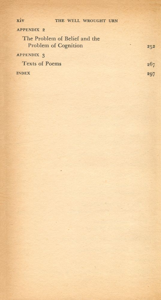 『THE WELL WROUGHT URN : STUDIES IN THE STRUCTURE OF POETRY』 3