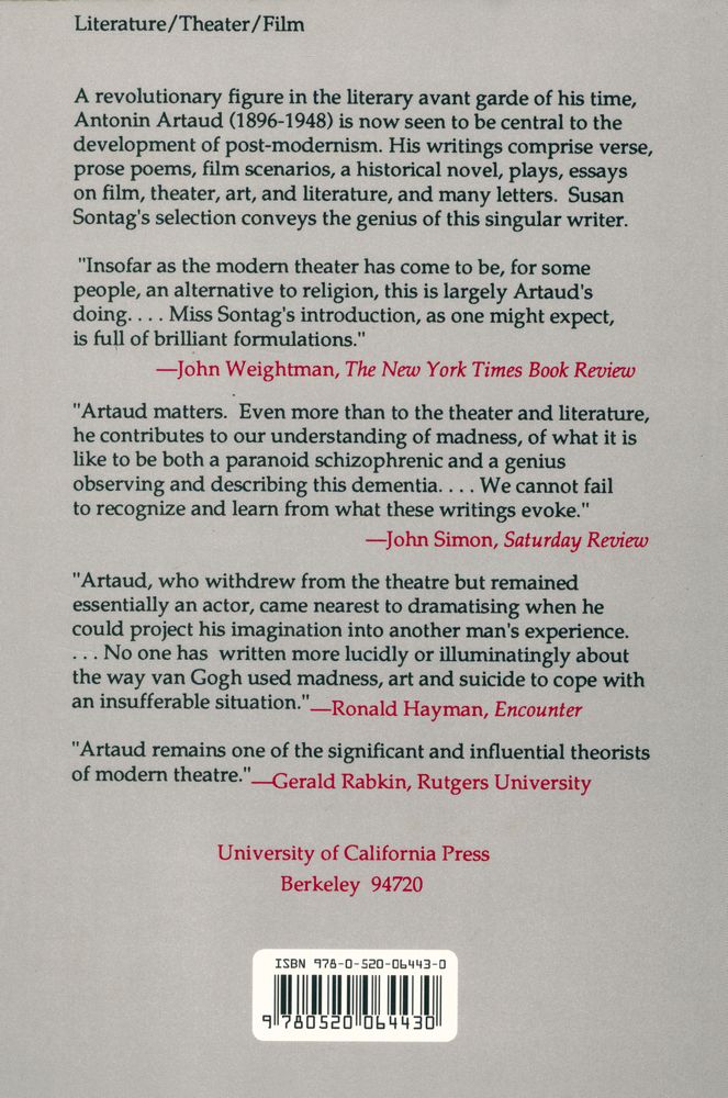『Antonin Artaud, selected writing』