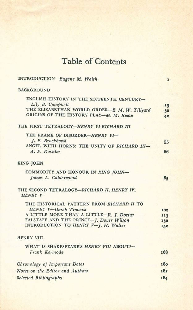 『SHAKESPEARE THE HISTORIES : A COLLECTION OF CRITICAL ESSAYS』 2