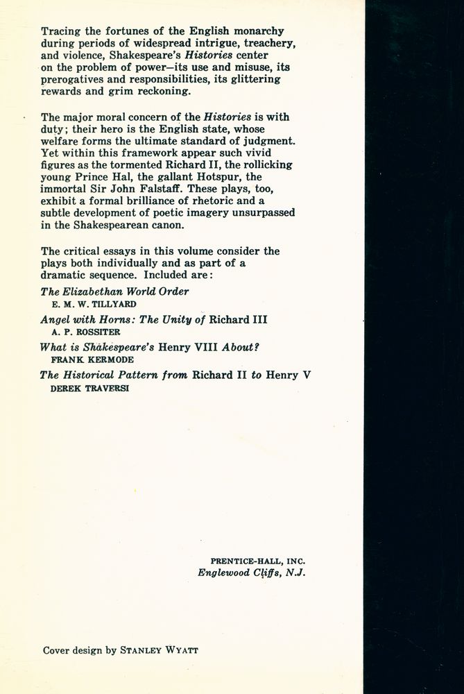 『SHAKESPEARE THE HISTORIES : A COLLECTION OF CRITICAL ESSAYS』 3