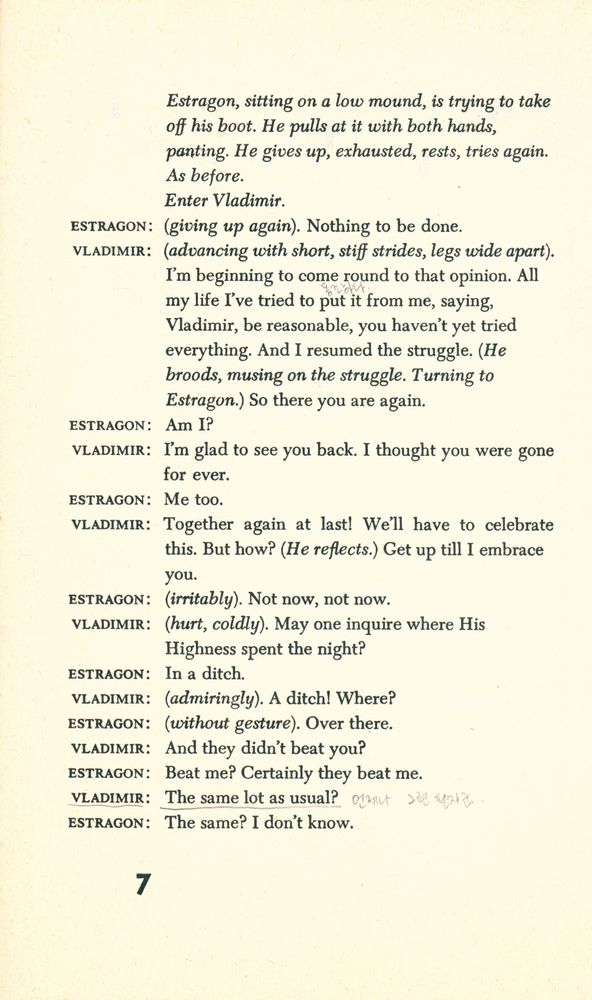 『WAITING FOR GODOT : tragicomedy in 2 acts』 2