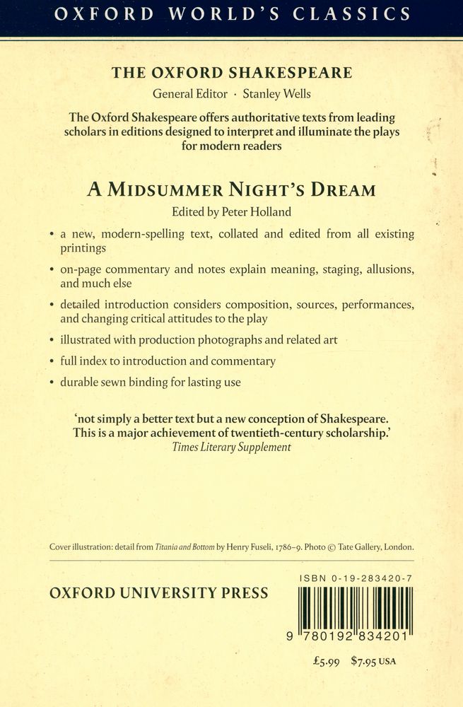 『OXFORD WORLD'S CLASSICS - A Midsummer Night's Dream』 3