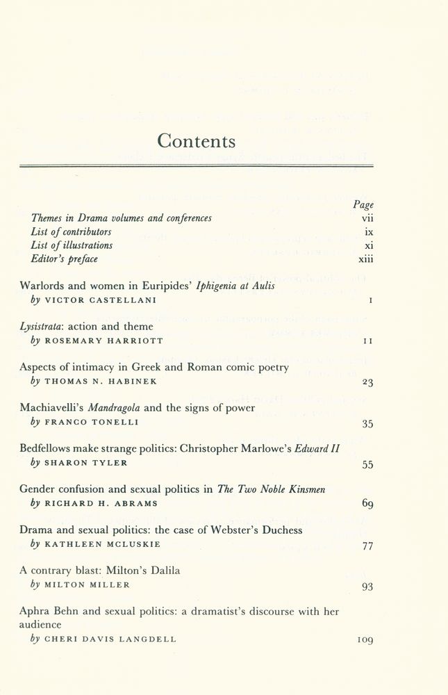 『Themes in drama 7 - Drama, Sex and Politics』 2