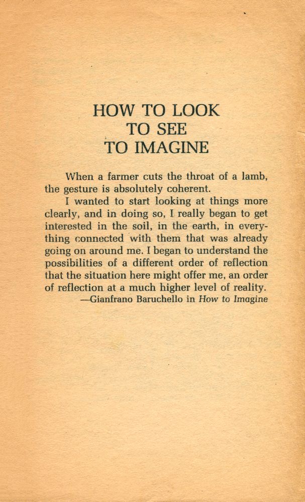 『HOW TO IMAGINE : A NARRATIVE ON ART AND AGRICULTURE』 1