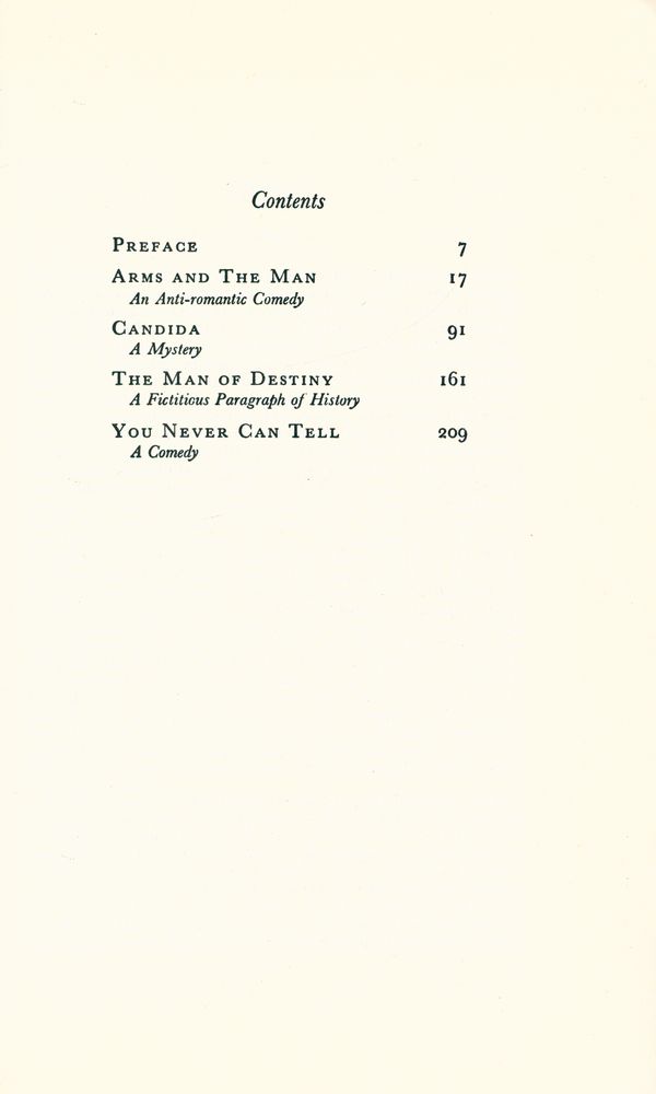 『PLAYS PLEASANT: Arms and The Man/Candida/The Man of Destiny/You Never Can Tell』 2