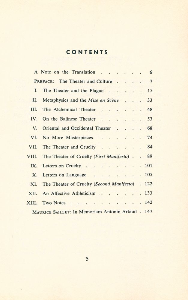 『The Theater and Its Double』 2