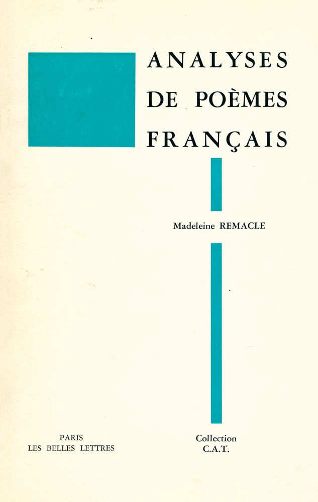 『ANALYSES DE POÈMES FRANÇAIS』 1