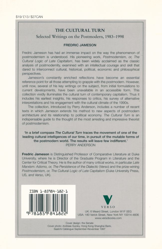 『The Cultural Turn : Selected Writings on the Postmodern, 1983-1998』 3