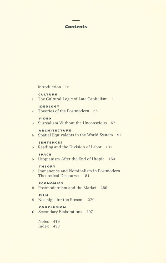 『POSTMODERNISM, OR, THE CULTURAL LOGIC OF LATE CAPITALISM』 2