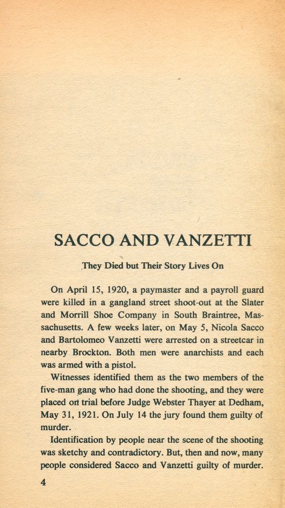 『SACCO AND VANZETTI : MURDERERS OR MURDERED?』 2