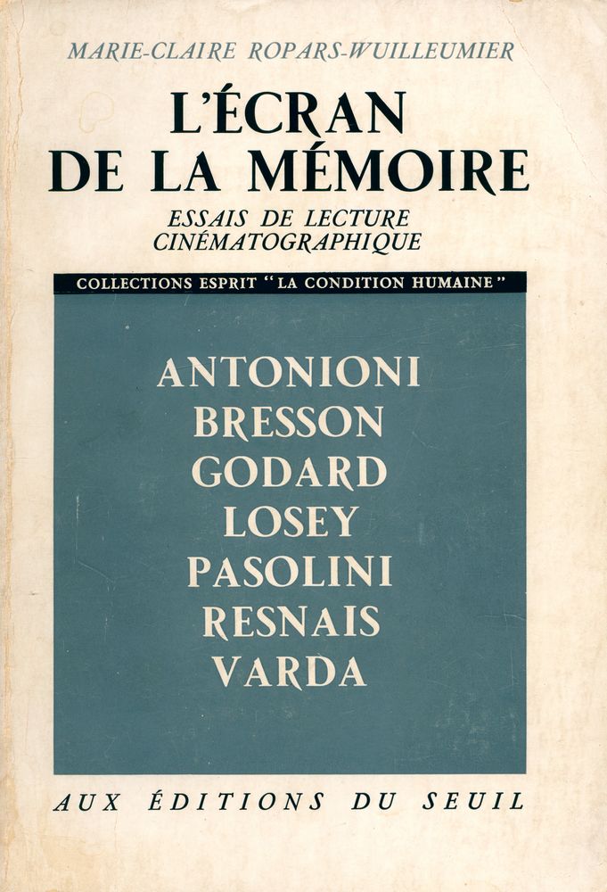 『L'ÉCRAN DE LA MÉMOIRE : ESSAI DE LECTURE CINÉMATOGRAPHIQUE』 1