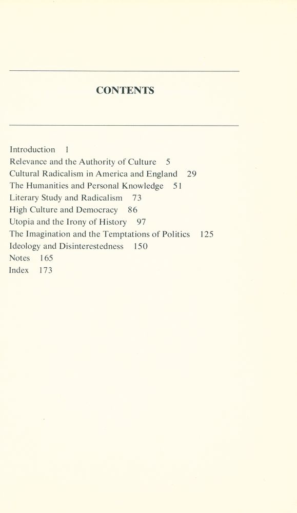 『Culture and the Radical Conscience』 2