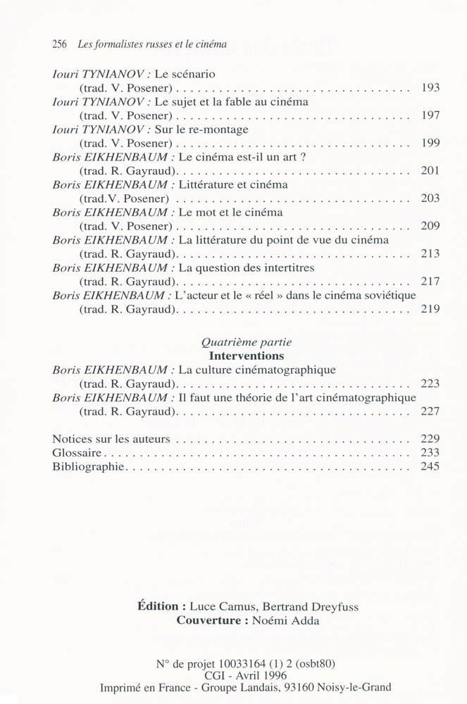 『LES FORMALISTES RUSSES ET LE CINÉMA : POÉTIQUE DU FILM』 3