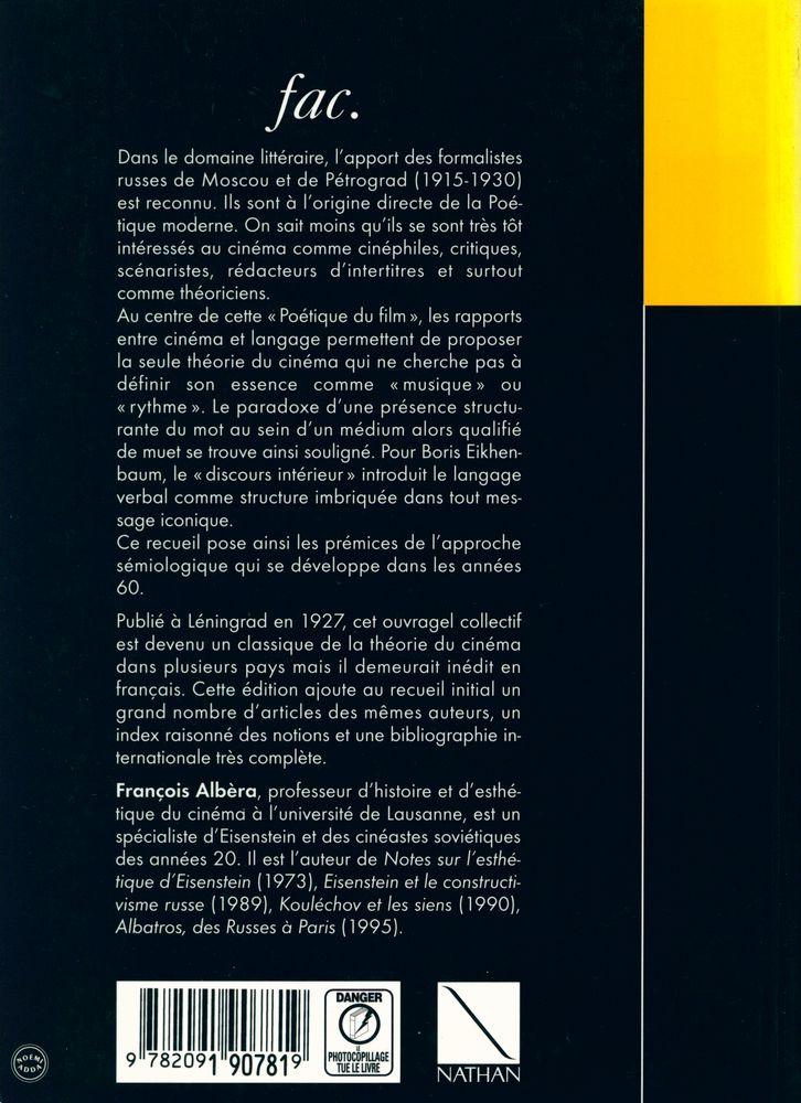 『LES FORMALISTES RUSSES ET LE CINÉMA : POÉTIQUE DU FILM』 4