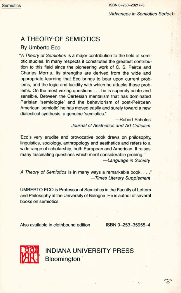 『A theory of semiotics』 4