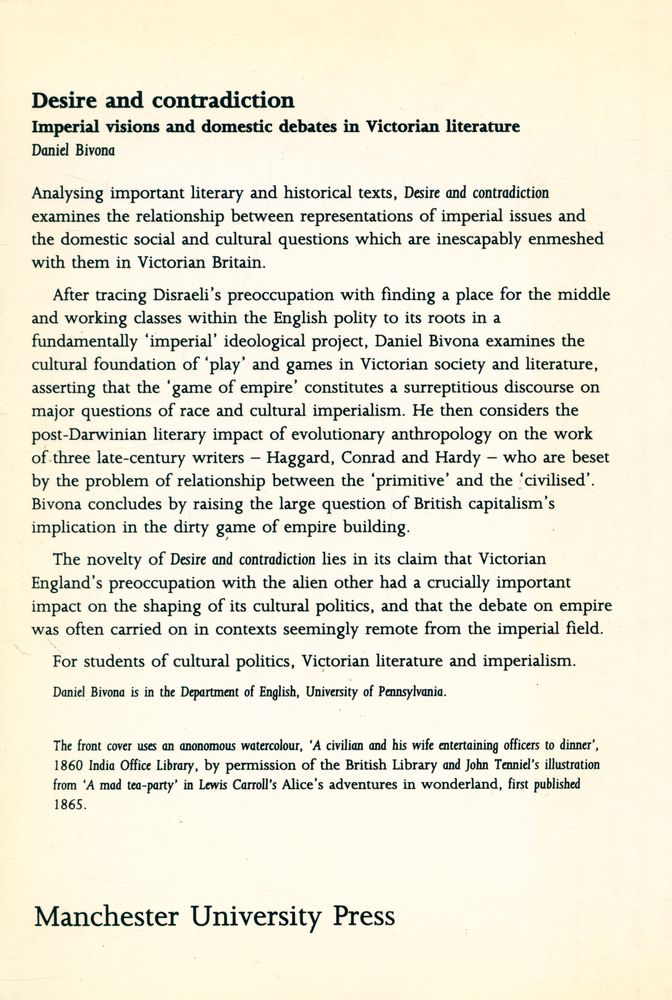 『Desire and contradiction : Imperial visions and domestic debates in Victorian literature』 3