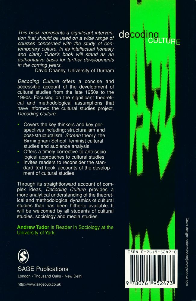 『decoding CULTURE : Theory and Method in Cultural Studies』 3