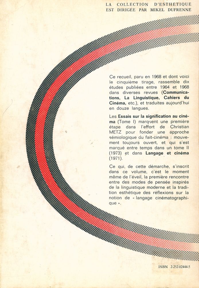 『ESSAIS SUR LA SIGNIFICATION AU CINEMA : TOMEⅠ』 4