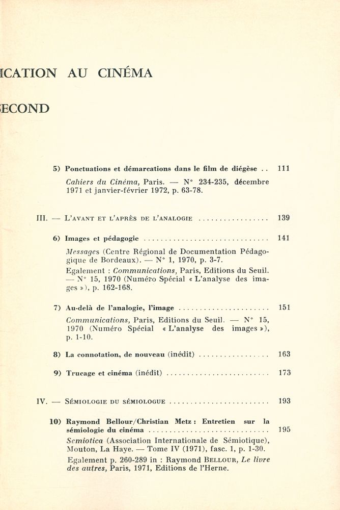 『ESSAIS SUR LA SIGNIFICATION AU CINEMA : TOME Ⅱ』 3
