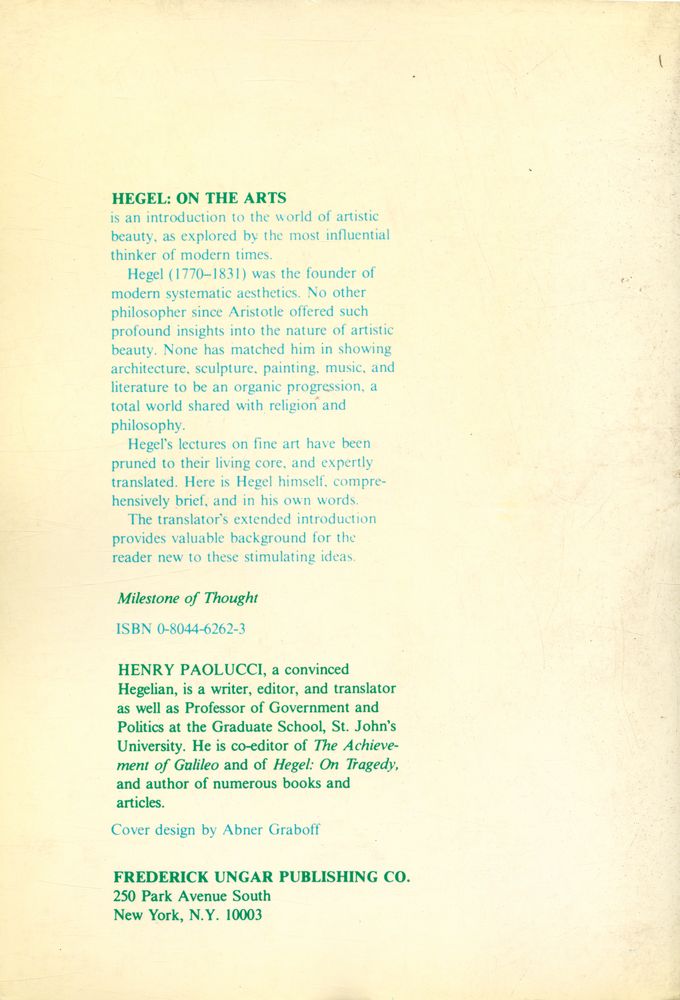 『HEGEL : On The Arts』 3