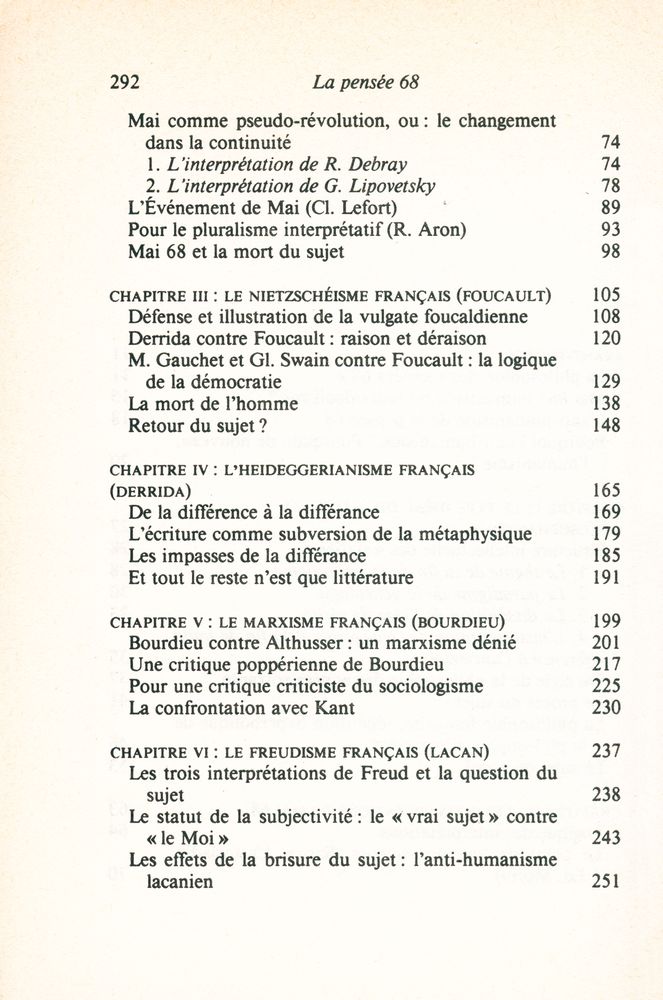 『La penseé 68 : Essai sur I'anti - humanisme contemporain』 3