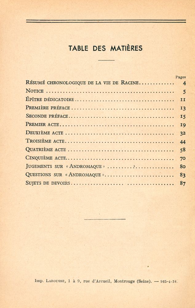 『ANDROMAQUE: tragédie』 2