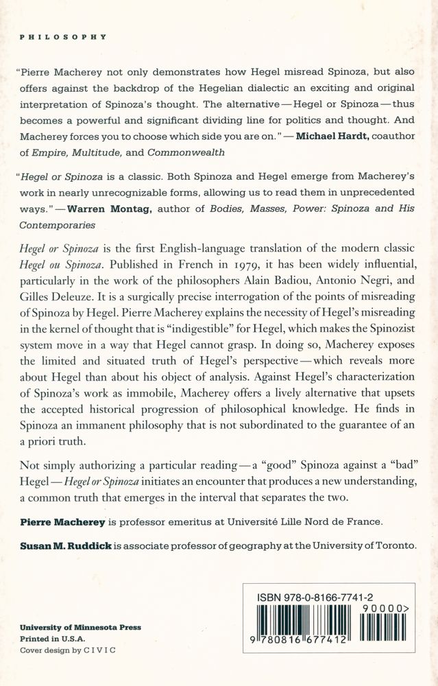 『Hegel or Spinoza』 3
