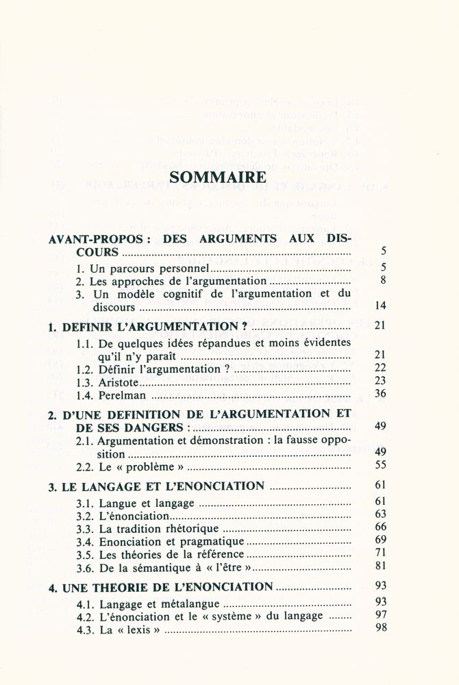 『LE DISCOURS ACTEUR DU MONDE : Enonciation argumentation et cognition』 2