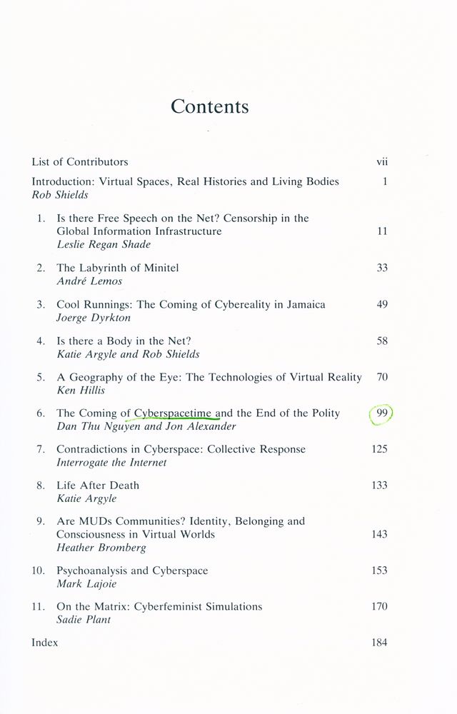 『CULTURE OF INTERNET : VIRTUAL SPACES, REAL HISTORIES, LIVING BODIES』 2