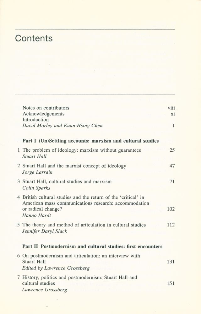 『STUART HALL : CRITICAL DIALOGUE IN CULTURAL STUDIES』 2