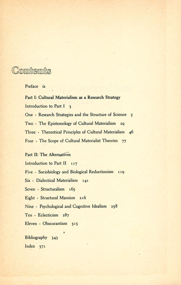 『Cultural materialism』 2