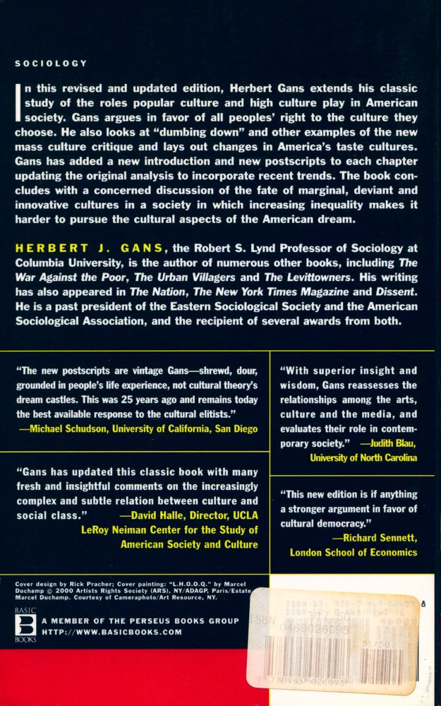 『Popular culture and high culture : an analysis and evaluation of taste』 4