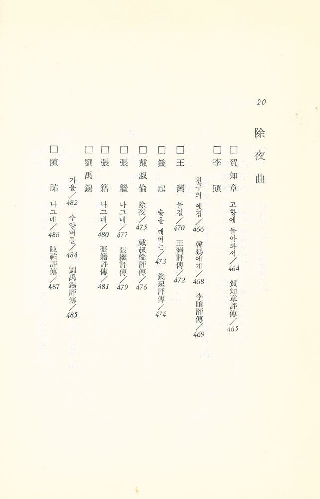 『唐詩 : 東洋의 名著 3(당시 : 동양의 명저 3)』