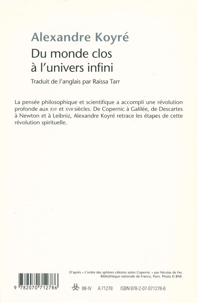 『Du monde clos a l'univers infini』 3