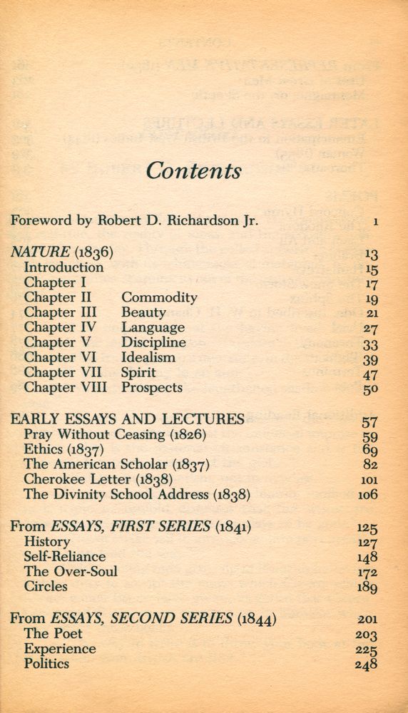 『Ralph Waldo Emerson : Selected Essays, Lectures and Poems』 2