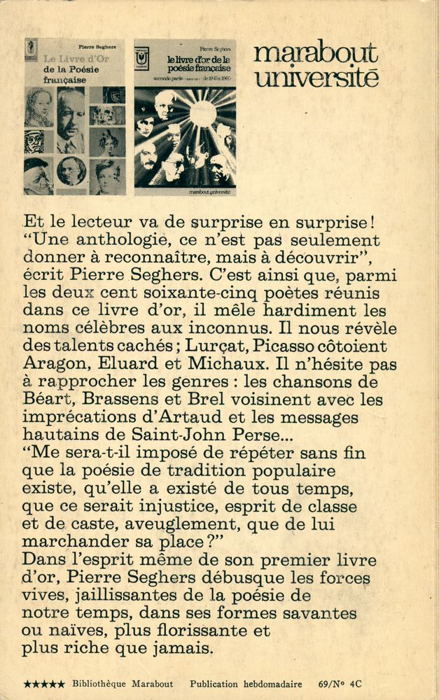 『le livre d'or de la poésie française seconde partie (tome deux) : de 1940 à 1960』 3