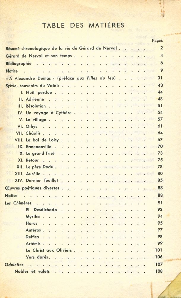 『SYLVIE, LES CHIMÈRES, POÉSIES DIVERSES』 2