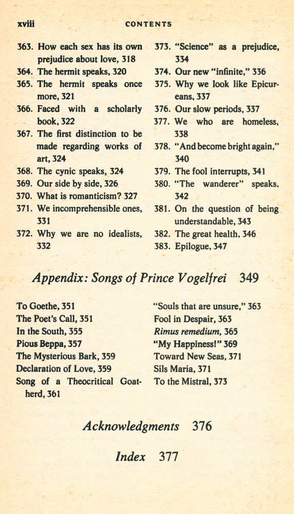 『THE GAY SCIENCE : with a prelude in rhymes and an appendix of songs』