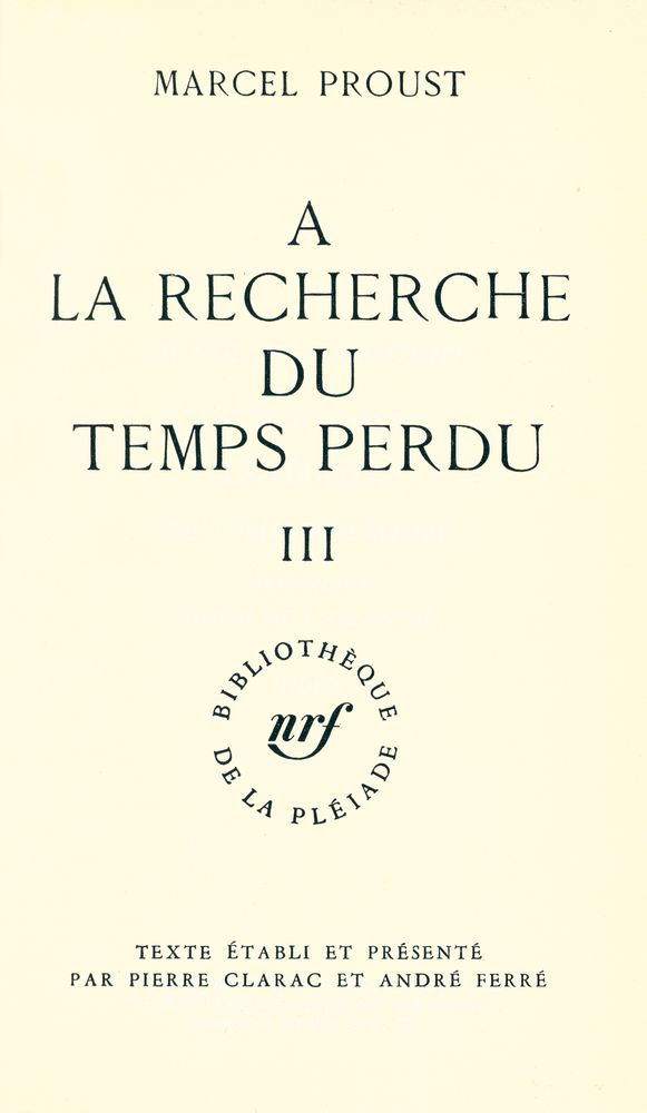 『A LA RECHERCHE DU TEMPS PERDU Ⅲ』 1