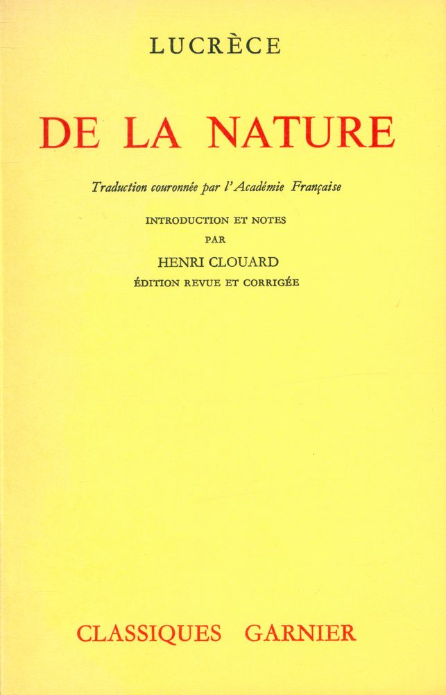 『DE LA NATURE』 Academie Francaise 1