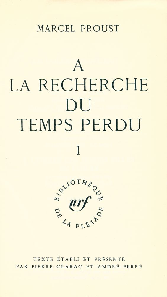 『A LA RECHERCHE DU TEMPS PERDU Ⅰ』 1