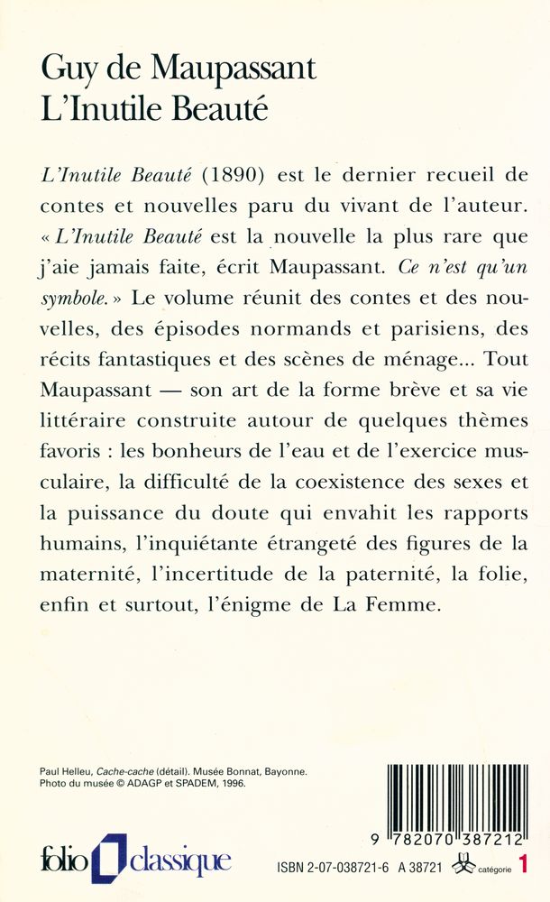 『L'Inutile Beauté et autres nouvelles』 3