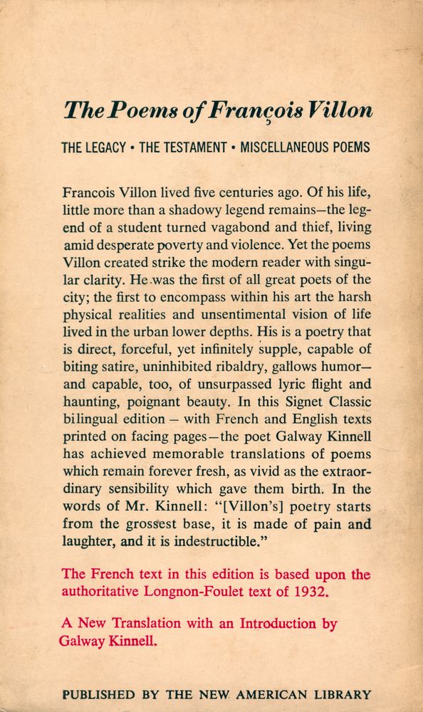 『The Poems of FRANÇOIS VILLON』 3