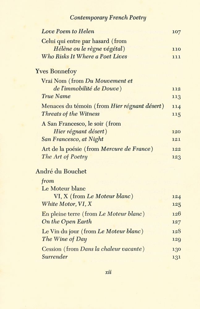 『Contemporary French Poetry : Fourteen Witnesses of Man's Fate』 5