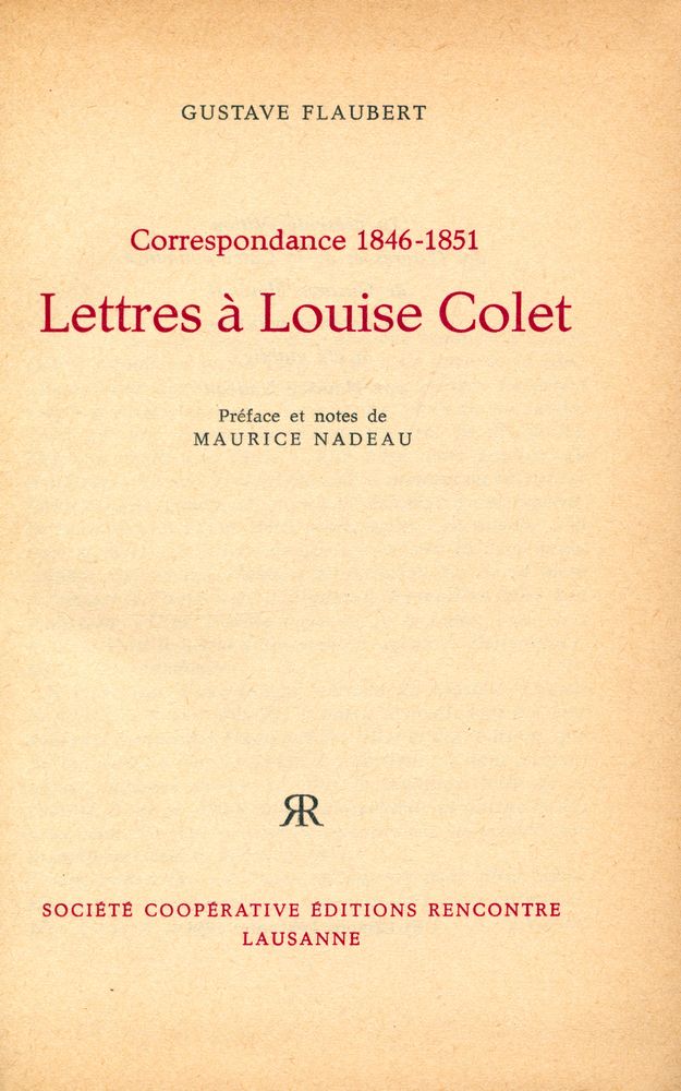 『Correspondance 1846 - 1851 : Lettres à Louise Colet』 1