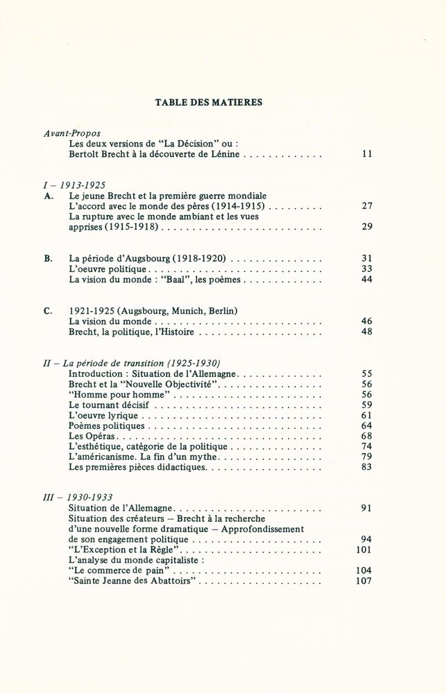 『L'EVOLUTION POLITIQUE DE BERTOLT BRECHT DE 1913 A 1933』 2