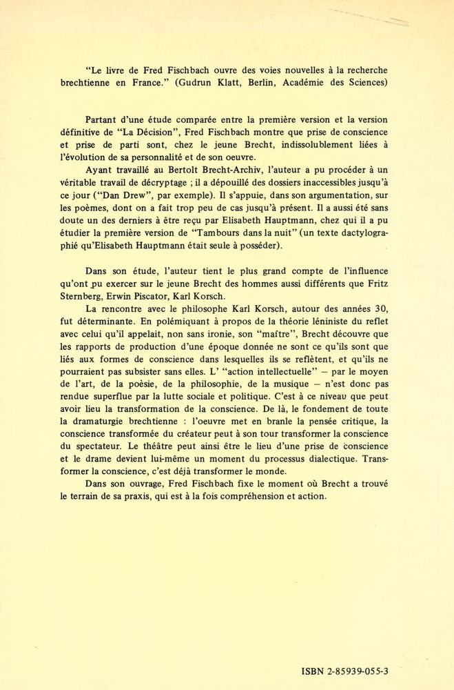 『L'EVOLUTION POLITIQUE DE BERTOLT BRECHT DE 1913 A 1933』 4