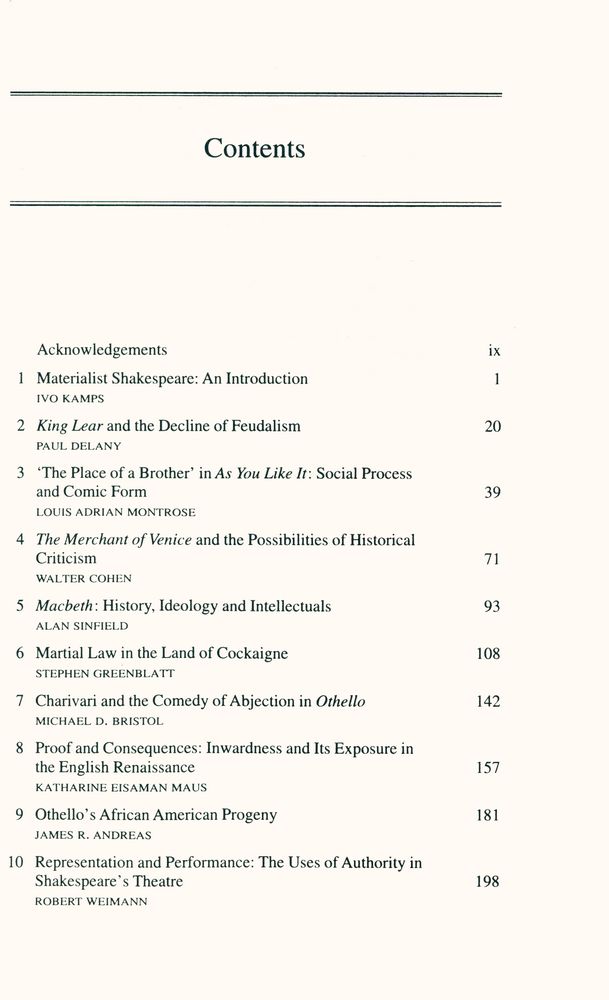 『Materialist Shakespeare : A History』 2